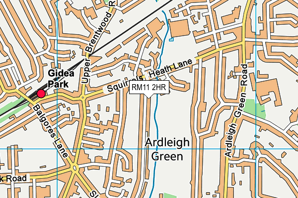 RM11 2HR map - OS VectorMap District (Ordnance Survey)