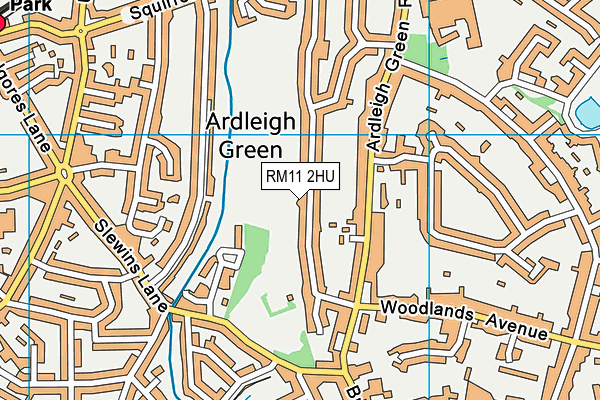 RM11 2HU map - OS VectorMap District (Ordnance Survey)