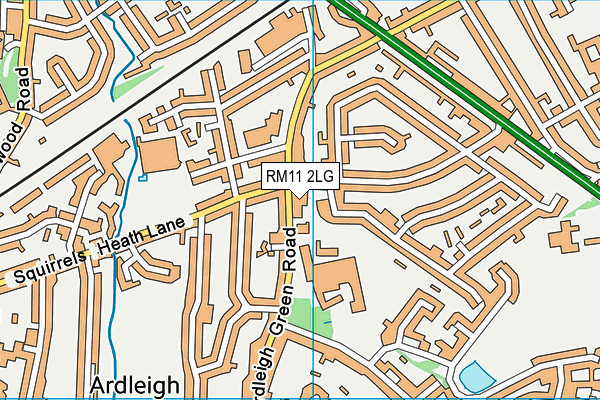 RM11 2LG map - OS VectorMap District (Ordnance Survey)