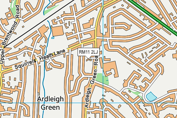 RM11 2LJ map - OS VectorMap District (Ordnance Survey)