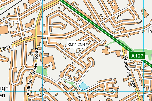 RM11 2NH map - OS VectorMap District (Ordnance Survey)