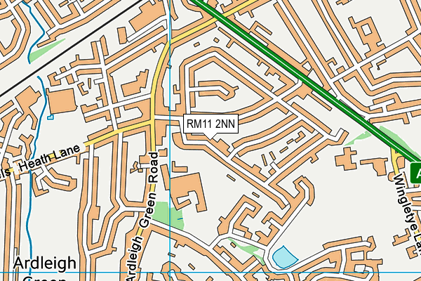 RM11 2NN map - OS VectorMap District (Ordnance Survey)