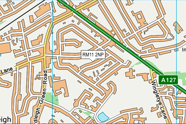 RM11 2NP map - OS VectorMap District (Ordnance Survey)