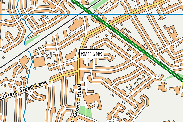 RM11 2NR map - OS VectorMap District (Ordnance Survey)