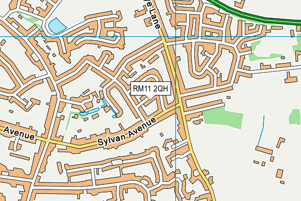 RM11 2QH map - OS VectorMap District (Ordnance Survey)
