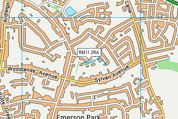 RM11 2RA map - OS VectorMap District (Ordnance Survey)