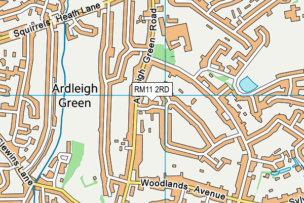 RM11 2RD map - OS VectorMap District (Ordnance Survey)