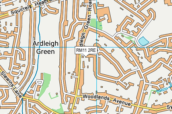 RM11 2RE map - OS VectorMap District (Ordnance Survey)