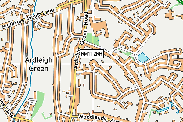 RM11 2RH map - OS VectorMap District (Ordnance Survey)