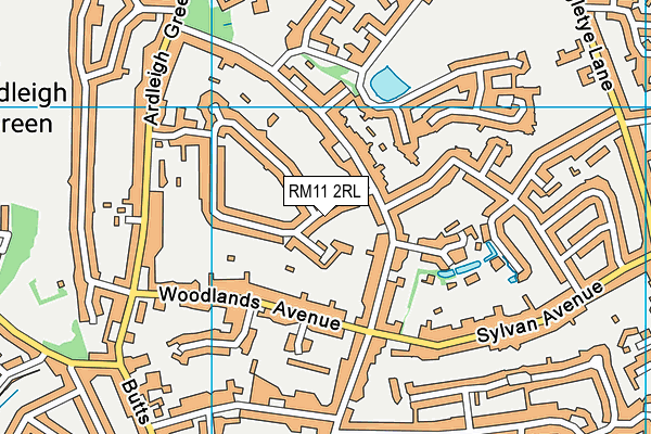 RM11 2RL map - OS VectorMap District (Ordnance Survey)