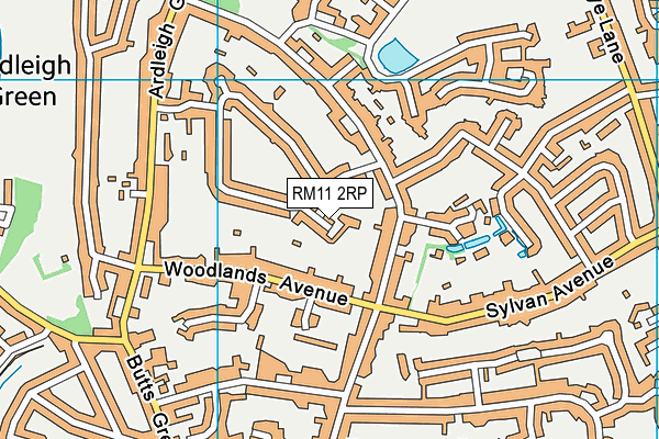 RM11 2RP map - OS VectorMap District (Ordnance Survey)