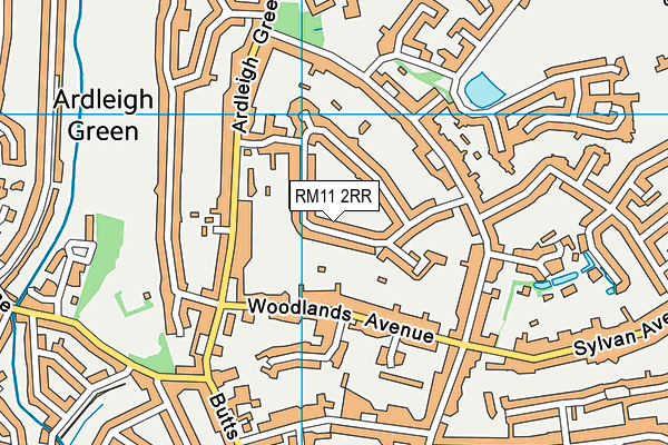 RM11 2RR map - OS VectorMap District (Ordnance Survey)