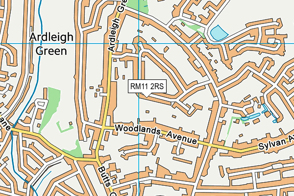 RM11 2RS map - OS VectorMap District (Ordnance Survey)