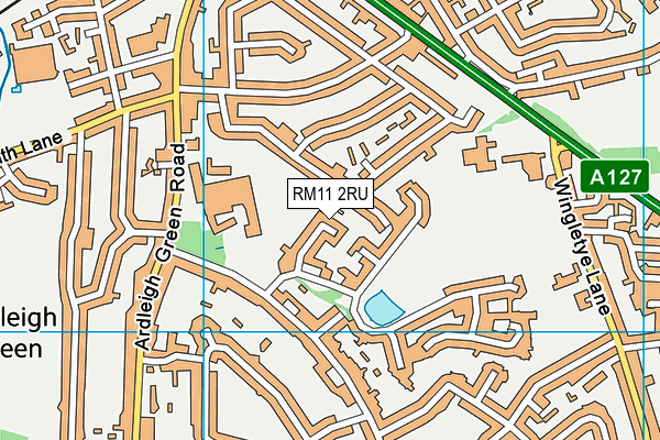 RM11 2RU map - OS VectorMap District (Ordnance Survey)