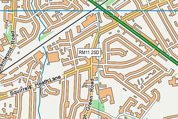 RM11 2SD map - OS VectorMap District (Ordnance Survey)