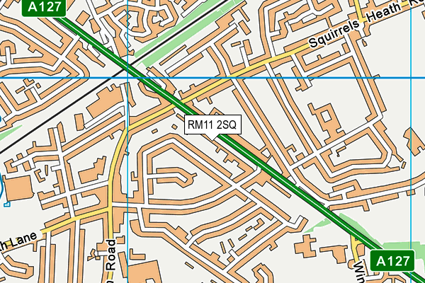 RM11 2SQ map - OS VectorMap District (Ordnance Survey)