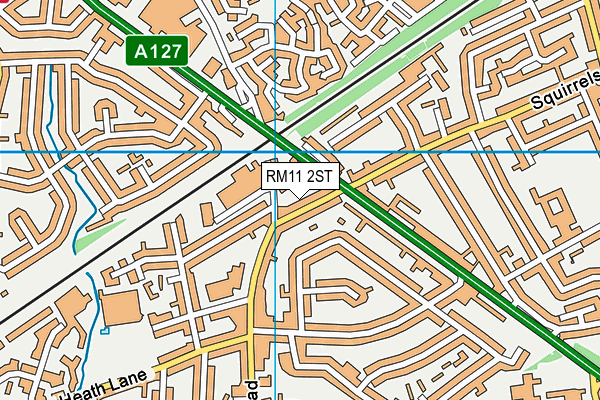 RM11 2ST map - OS VectorMap District (Ordnance Survey)