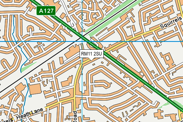 RM11 2SU map - OS VectorMap District (Ordnance Survey)