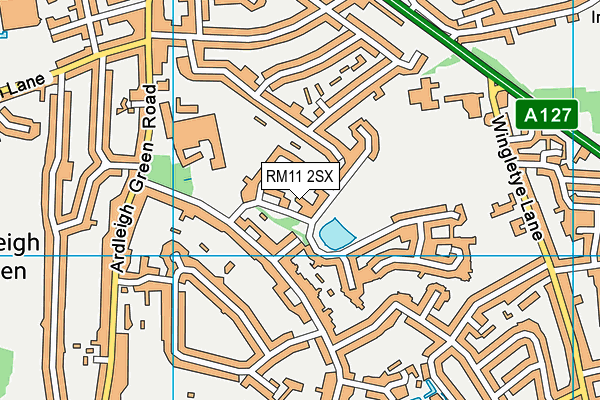 RM11 2SX map - OS VectorMap District (Ordnance Survey)