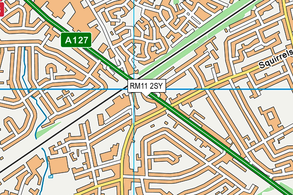 RM11 2SY map - OS VectorMap District (Ordnance Survey)