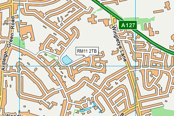 RM11 2TB map - OS VectorMap District (Ordnance Survey)