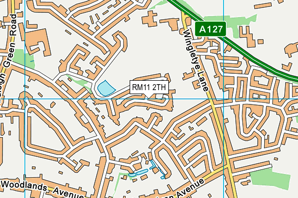 RM11 2TH map - OS VectorMap District (Ordnance Survey)