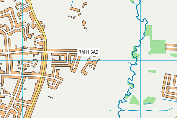 RM11 3AD map - OS VectorMap District (Ordnance Survey)