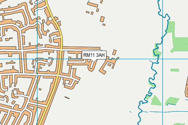 RM11 3AH map - OS VectorMap District (Ordnance Survey)