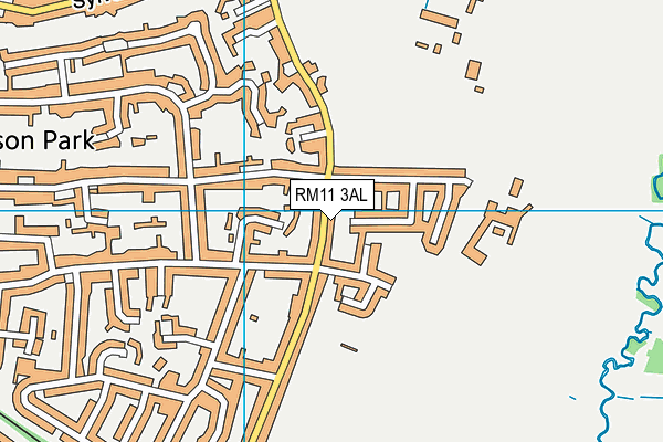 RM11 3AL map - OS VectorMap District (Ordnance Survey)