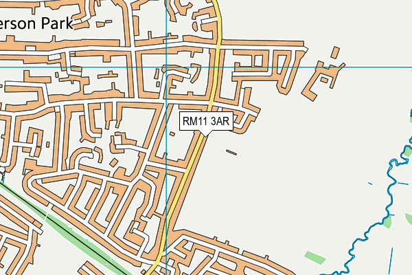 RM11 3AR map - OS VectorMap District (Ordnance Survey)