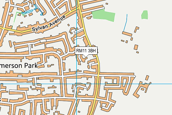 RM11 3BH map - OS VectorMap District (Ordnance Survey)