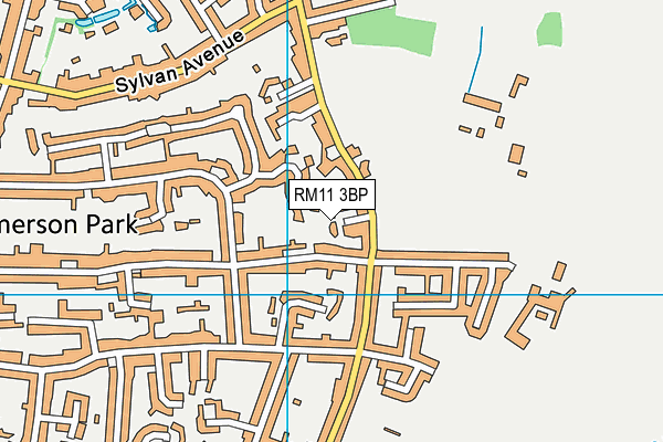 RM11 3BP map - OS VectorMap District (Ordnance Survey)