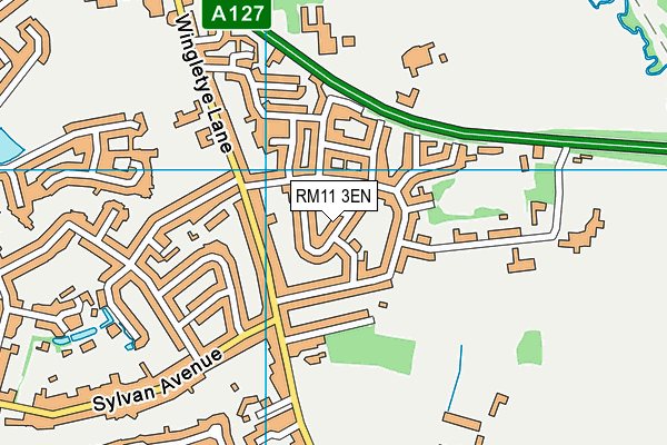 RM11 3EN map - OS VectorMap District (Ordnance Survey)