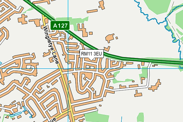 RM11 3EU map - OS VectorMap District (Ordnance Survey)