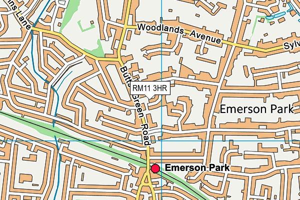 RM11 3HR map - OS VectorMap District (Ordnance Survey)