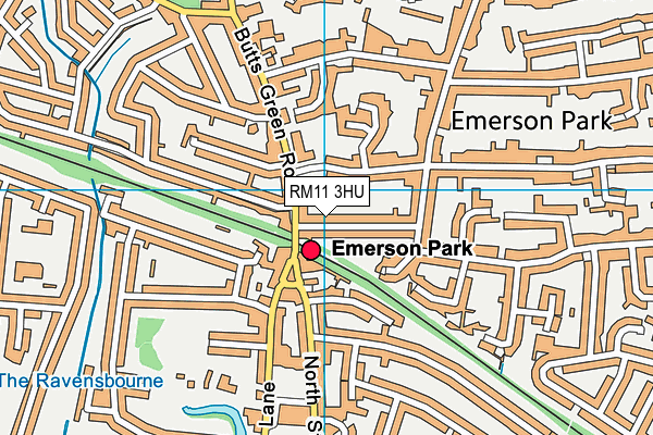 RM11 3HU map - OS VectorMap District (Ordnance Survey)