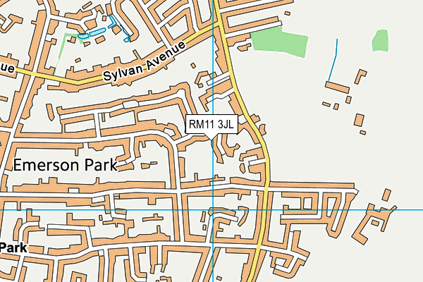 RM11 3JL map - OS VectorMap District (Ordnance Survey)