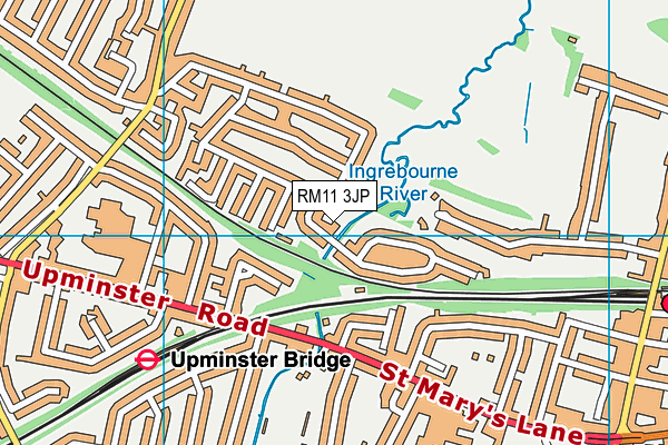 RM11 3JP map - OS VectorMap District (Ordnance Survey)