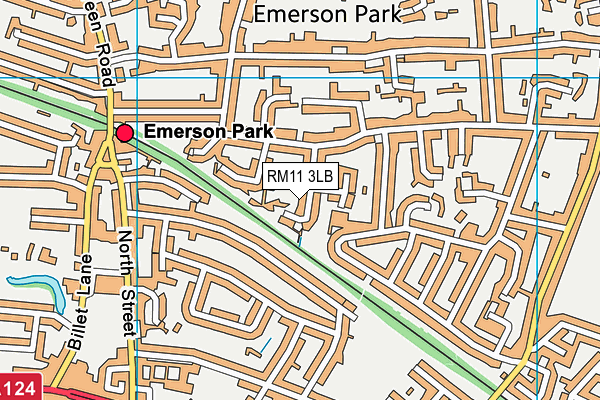 RM11 3LB map - OS VectorMap District (Ordnance Survey)