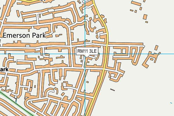 RM11 3LE map - OS VectorMap District (Ordnance Survey)