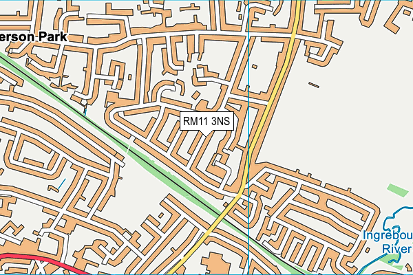 RM11 3NS map - OS VectorMap District (Ordnance Survey)