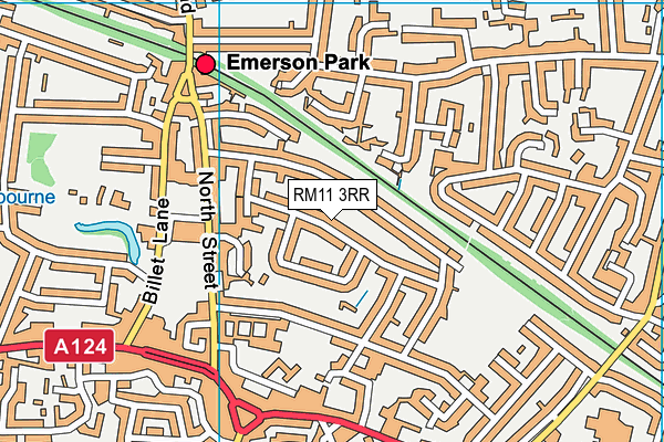 RM11 3RR map - OS VectorMap District (Ordnance Survey)