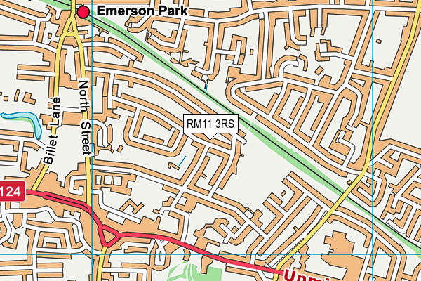 RM11 3RS map - OS VectorMap District (Ordnance Survey)