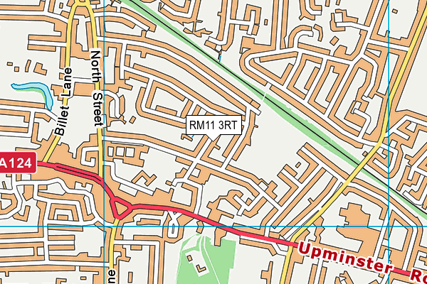 RM11 3RT map - OS VectorMap District (Ordnance Survey)