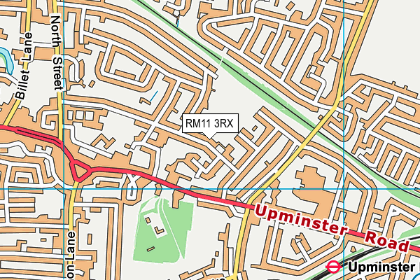 RM11 3RX map - OS VectorMap District (Ordnance Survey)