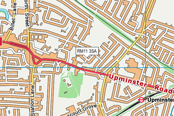 RM11 3SA map - OS VectorMap District (Ordnance Survey)