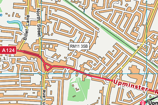 RM11 3SB map - OS VectorMap District (Ordnance Survey)
