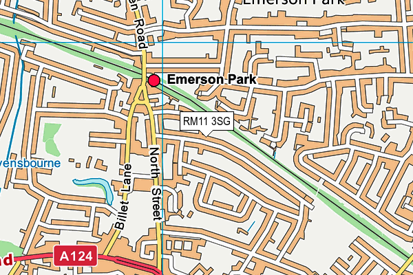 RM11 3SG map - OS VectorMap District (Ordnance Survey)