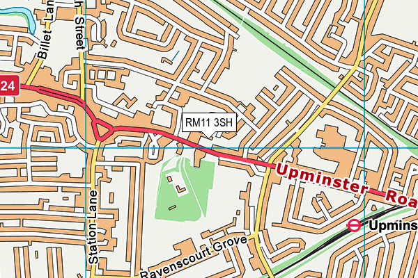 RM11 3SH map - OS VectorMap District (Ordnance Survey)