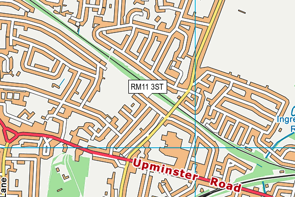 RM11 3ST map - OS VectorMap District (Ordnance Survey)